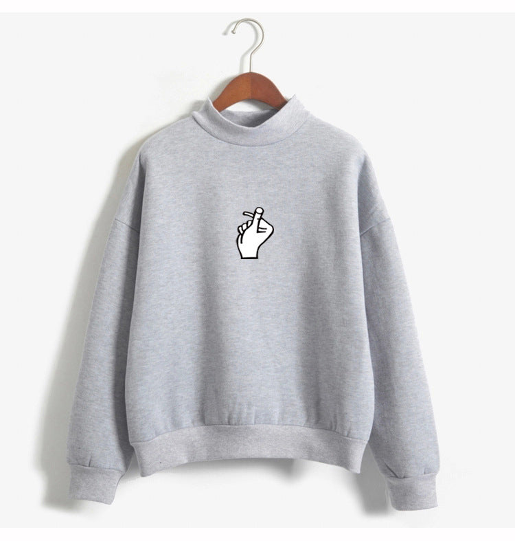 Women's Oversized Cozy Fleece Sweatshirt with Mock Neck-The Yellow Prime