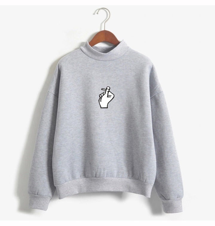 Women's Oversized Cozy Fleece Sweatshirt with Mock Neck-The Yellow Prime