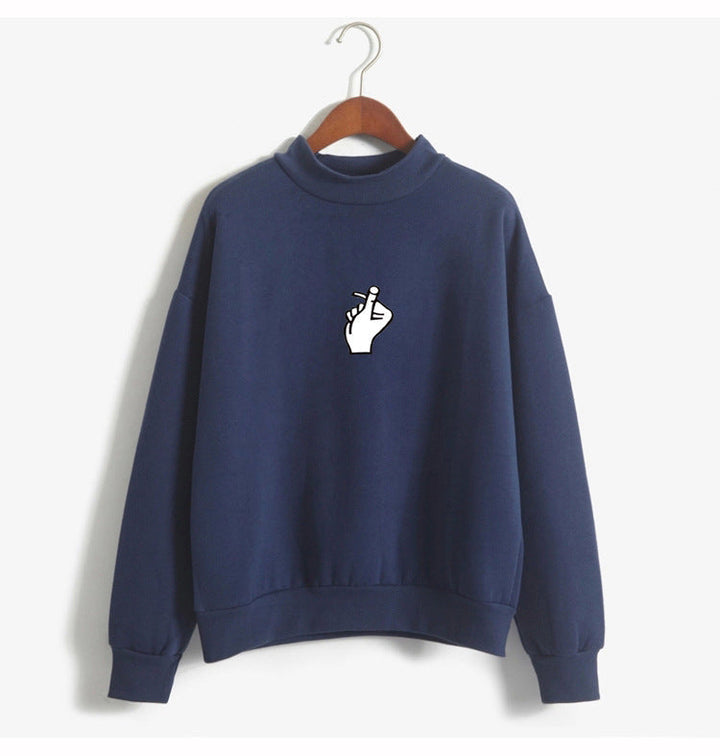 Women's Oversized Cozy Fleece Sweatshirt with Mock Neck-The Yellow Prime