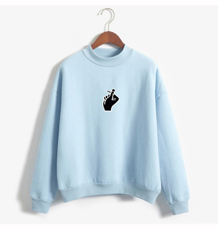 Women's Oversized Cozy Fleece Sweatshirt with Mock Neck-The Yellow Prime
