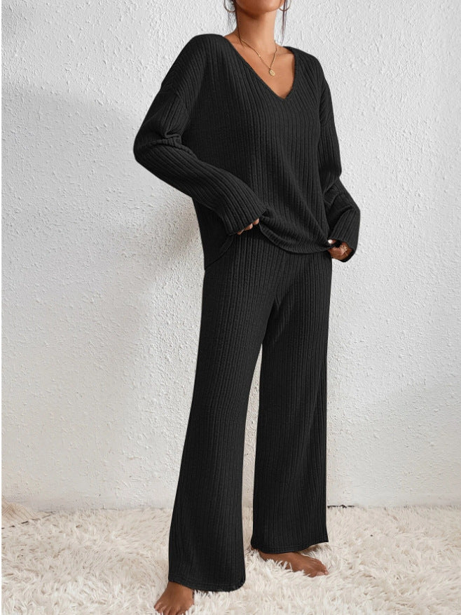 Women's 2-Piece Ribbed Lounge Set for Comfort and Style-The Yellow Prime