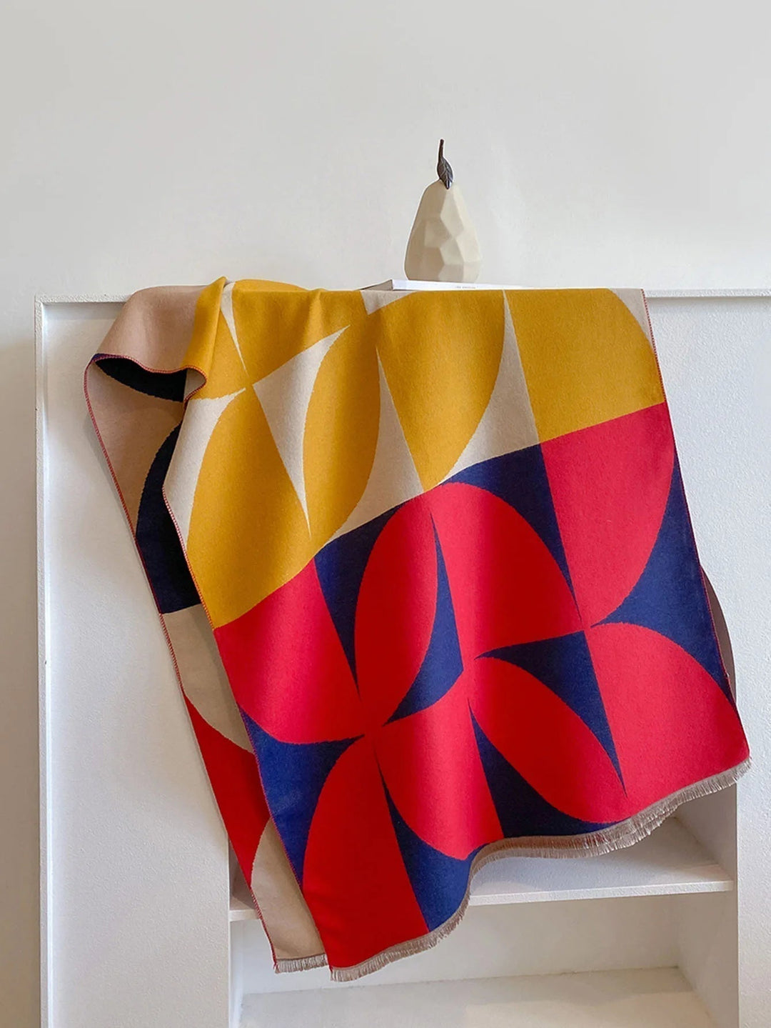 Women's Reversible Geometric Cashmere Oversized Scarf-The Yellow Prime