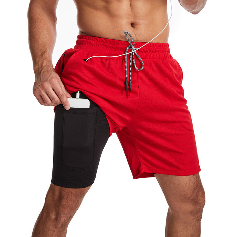 Men's Sporty Swim Trunks with Quick-Dry Fabric and Zip Pockets-The Yellow Prime