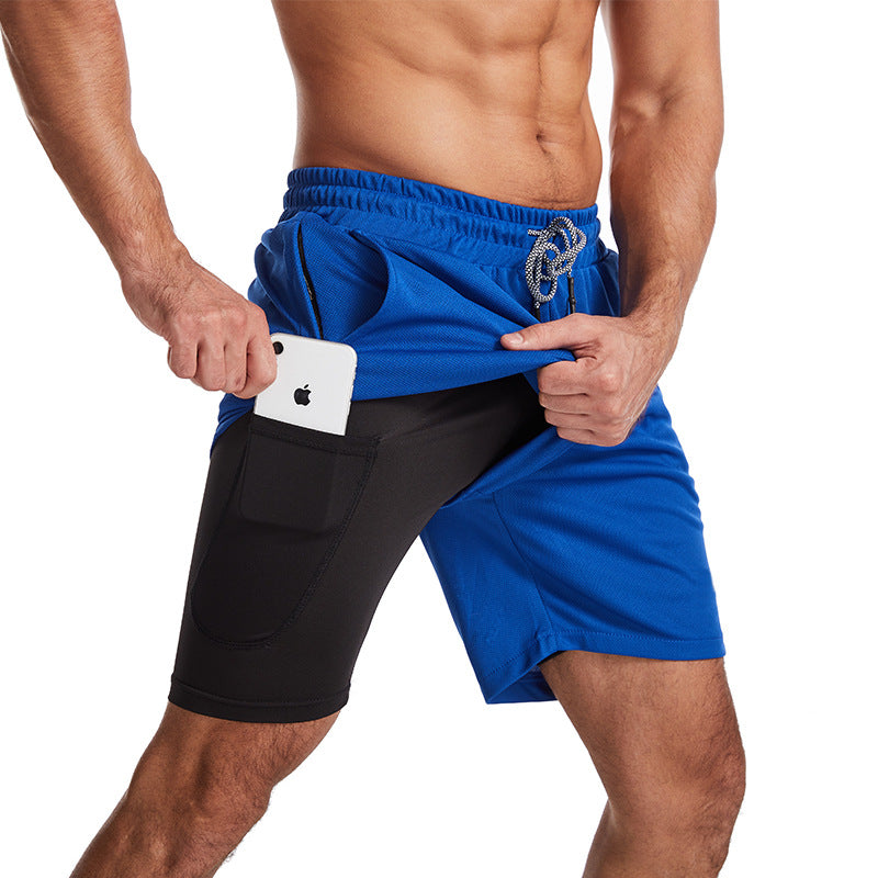 Men's Sporty Swim Trunks with Quick-Dry Fabric and Zip Pockets-The Yellow Prime