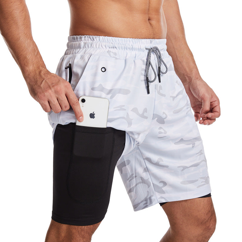 Men's Sporty Swim Trunks with Quick-Dry Fabric and Zip Pockets-The Yellow Prime