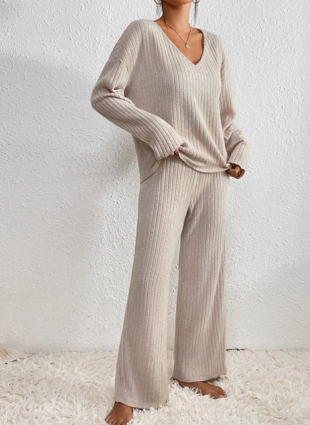 Women's 2-Piece Ribbed Lounge Set for Comfort and Style-The Yellow Prime