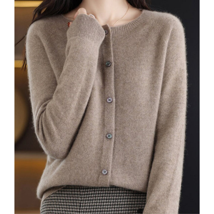 Sophia | Women's Merino Wool Cardigan with O-Neck and Cashmere Feel