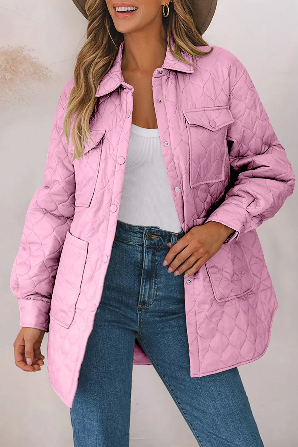 Women's Winter Coat, Snap Front, Collared, Sizes S-2XL