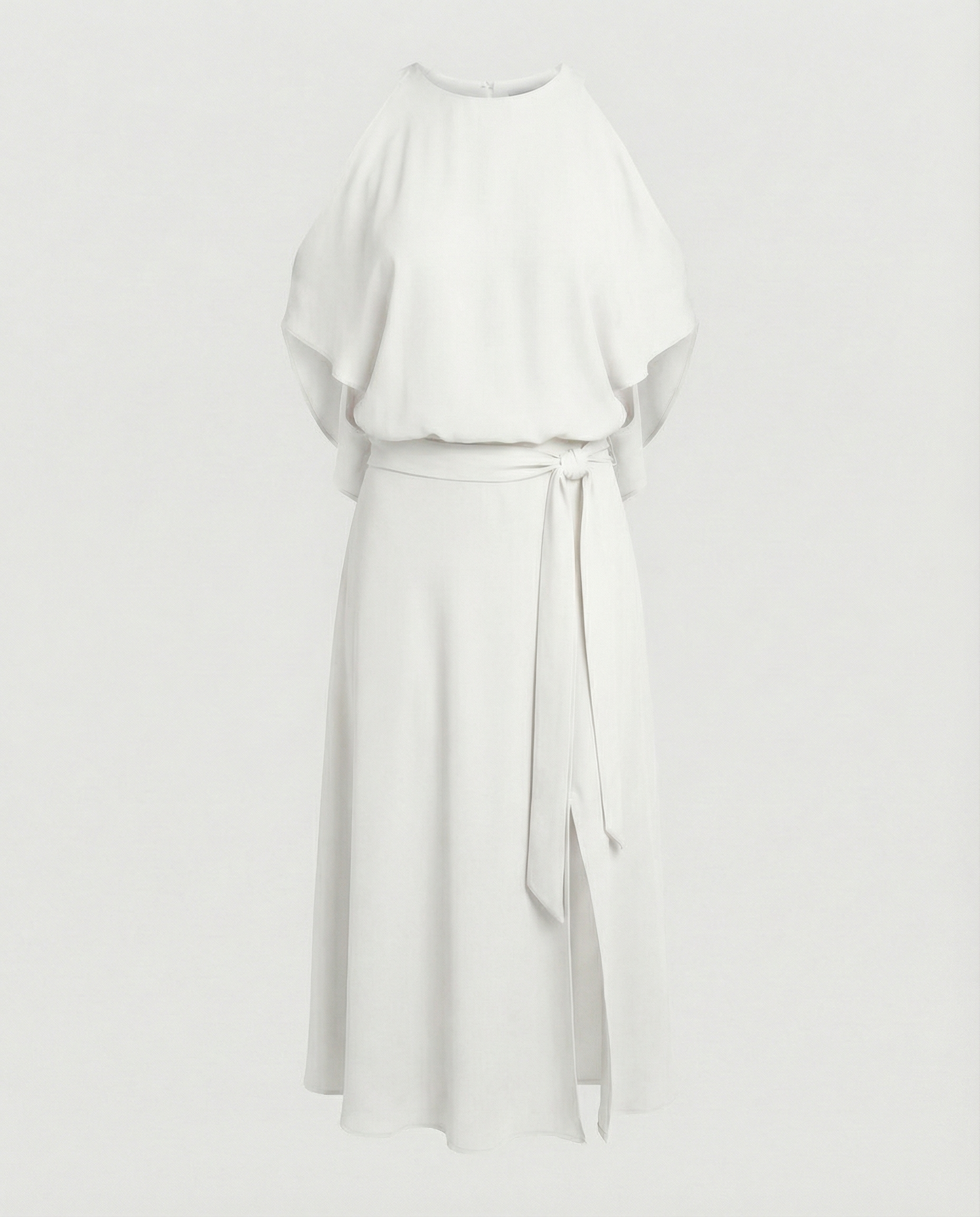 Women's Elegant Dress with Trendy Shoulder Cutouts-The Yellow Prime