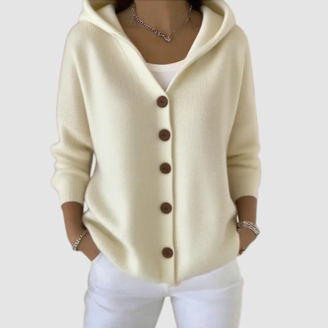 Emelie | Women's Premium Hooded Cardigan-The Yellow Prime