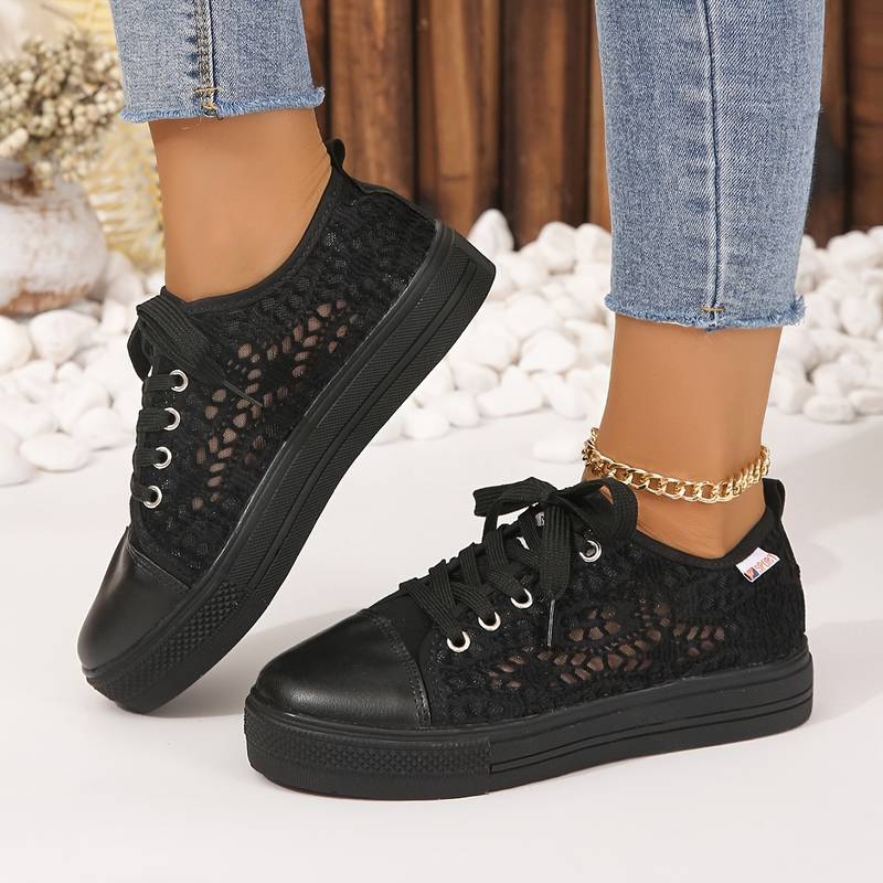 Women's Stylish and Breathable Lace Sneakers-The Yellow Prime