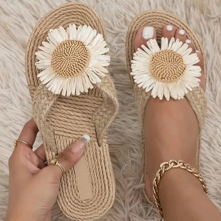 Audrey | Women's Elegant Handwoven Slippers for Summer Fun-The Yellow Prime