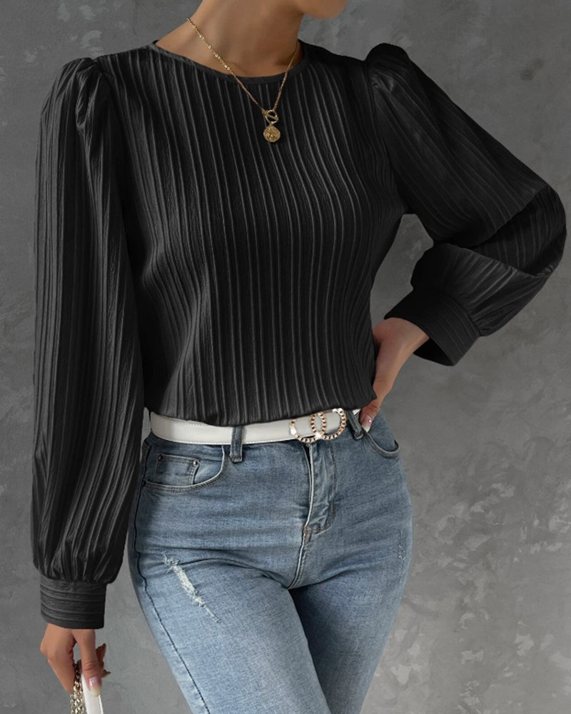 Women's Elegant Round Neck Shirt-The Yellow Prime