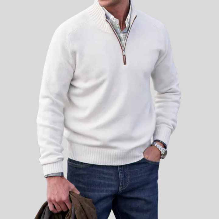 Men's Front Zipper Sweater-The Yellow Prime