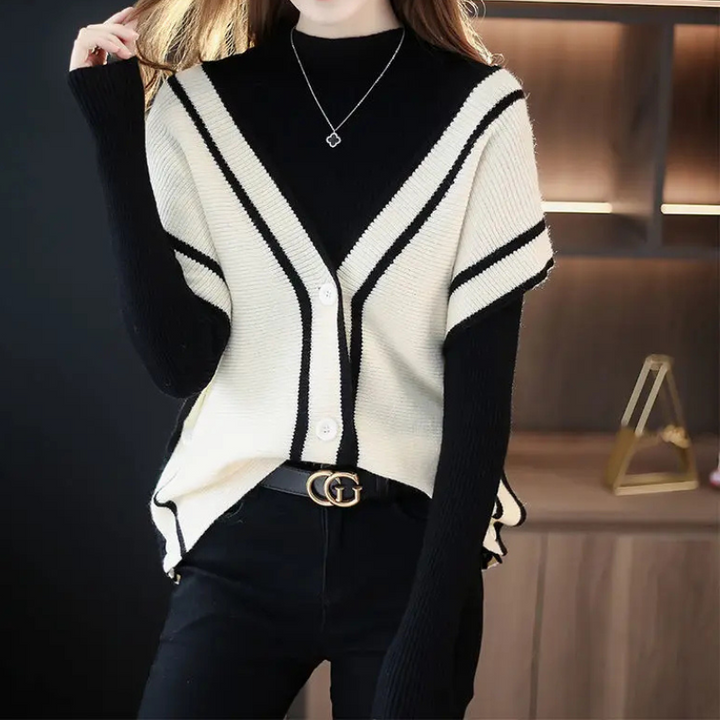 Women's V-Neck Contour Cardigan-The Yellow Prime