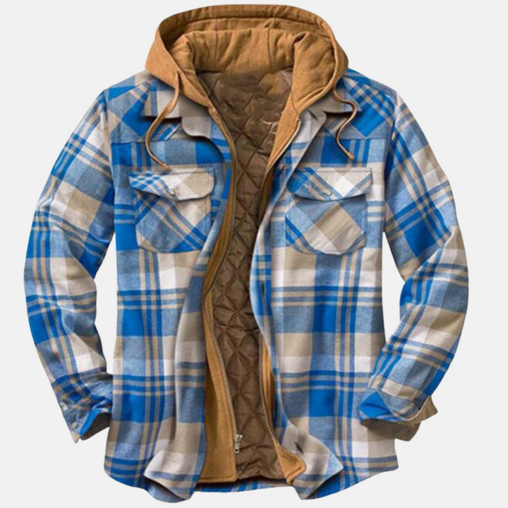 Chemise-veste matelassée en flanelle pour homme