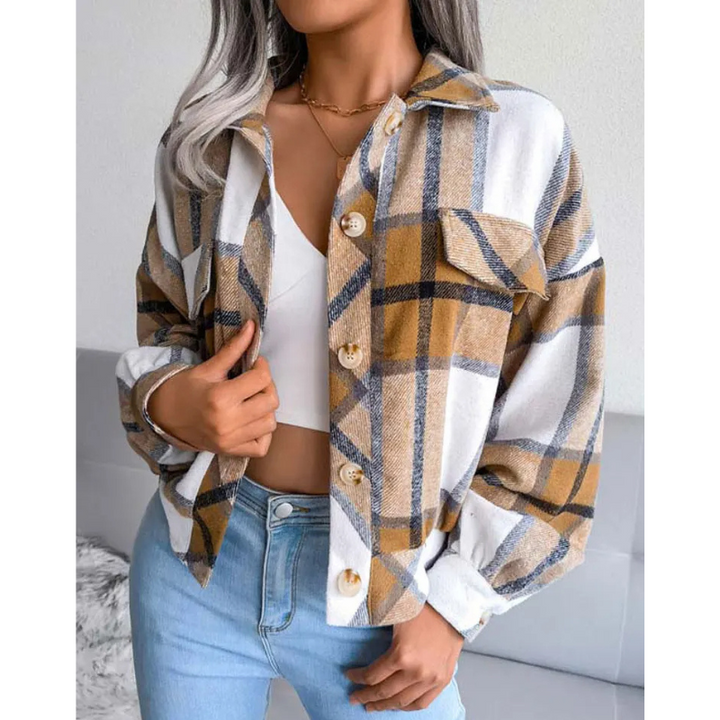 Women's Checkered Plaid Jacket-The Yellow Prime
