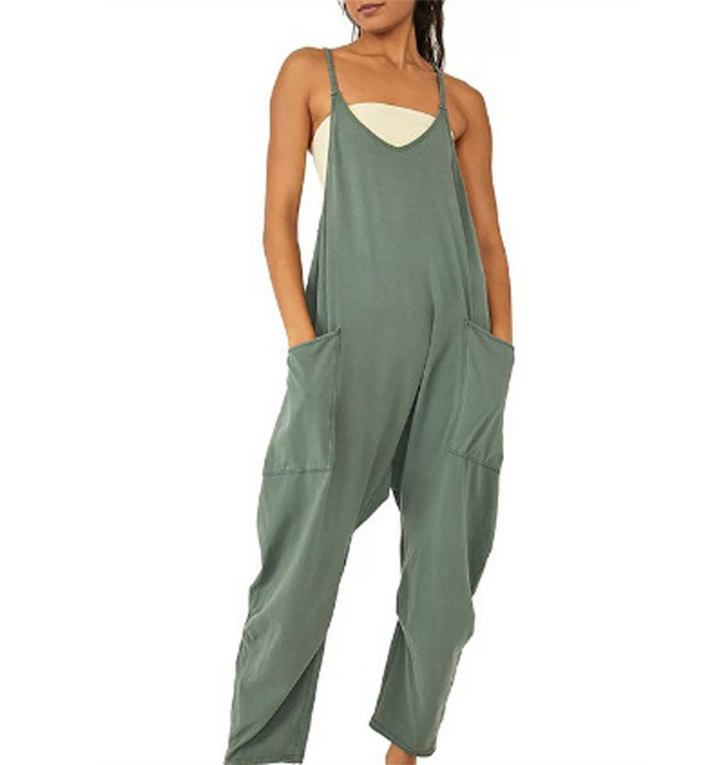 Women's Loose Jumpsuit with Front Pockets for Casual Style