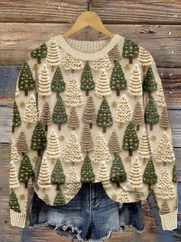 Emily | Women's Christmas Sweater with Holiday Trees