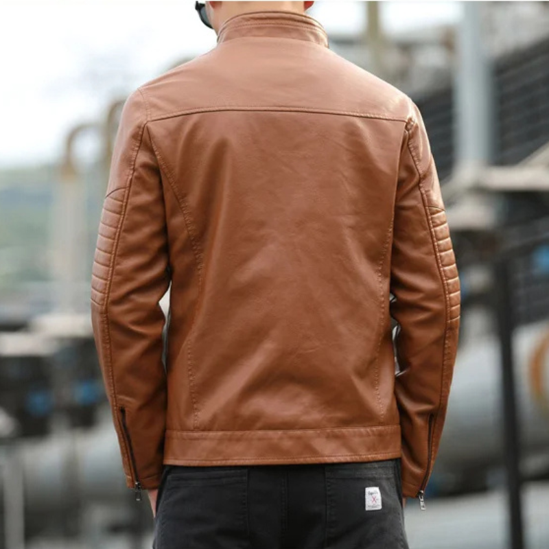 Men's Classic Leather Jacket-The Yellow Prime