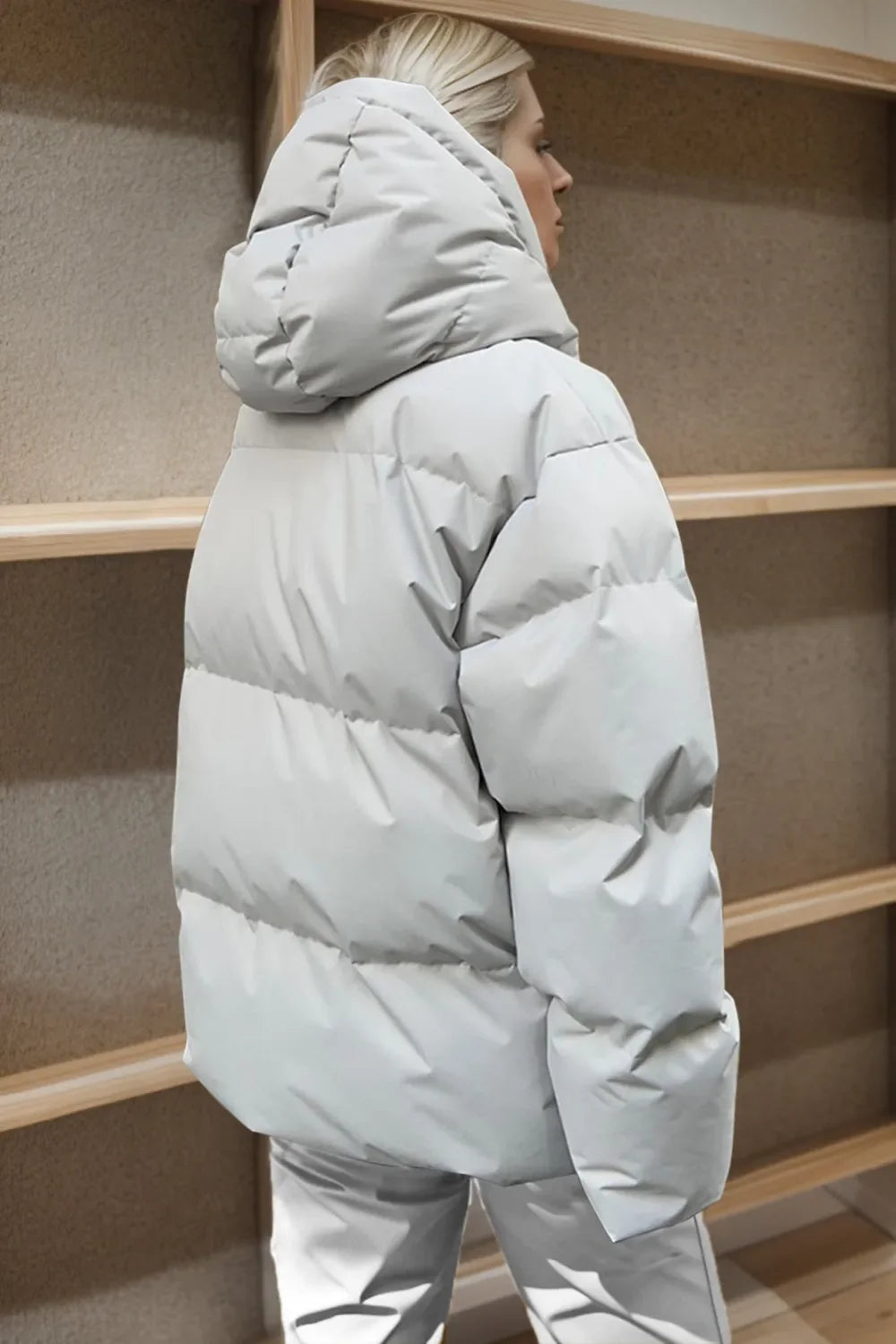 Chaqueta acolchada para mujer con capucha y bolsillos, tallas S a L