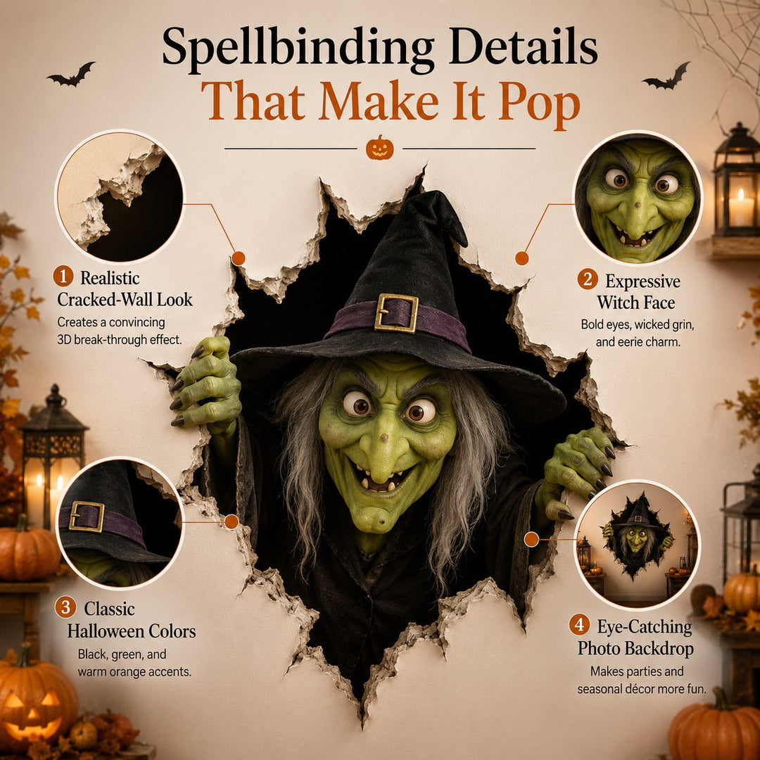 3D-halloweenmuurstickers voor griezelige inbraakdecoratie