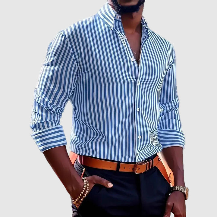 Mariusz | Men's Striped Long Sleeve Dress Shirt