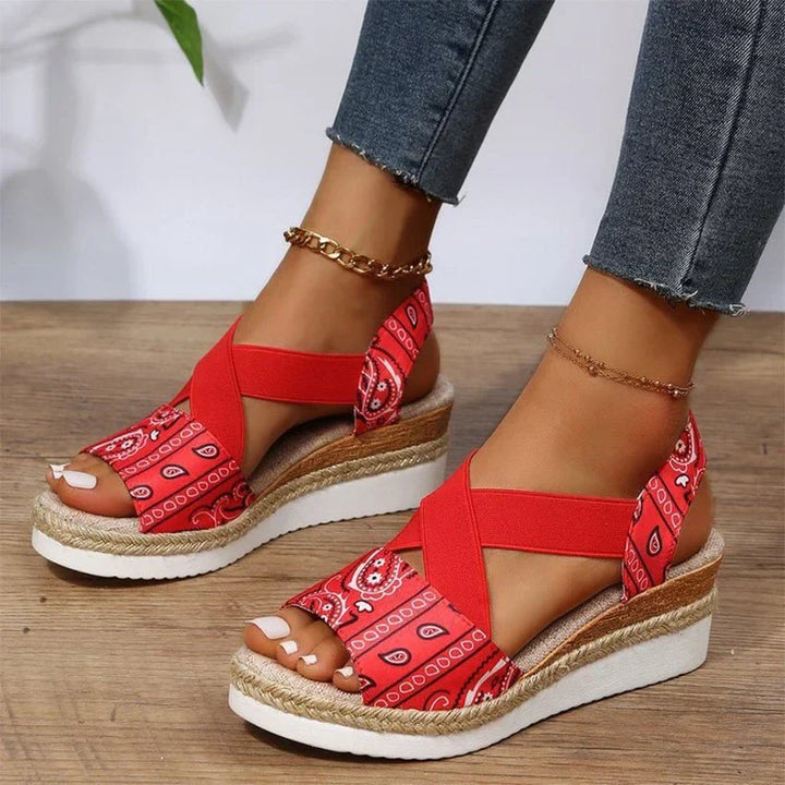 Elsa | Women's Elegant Sandals with Hemp Rope Wedge Comfort-The Yellow Prime