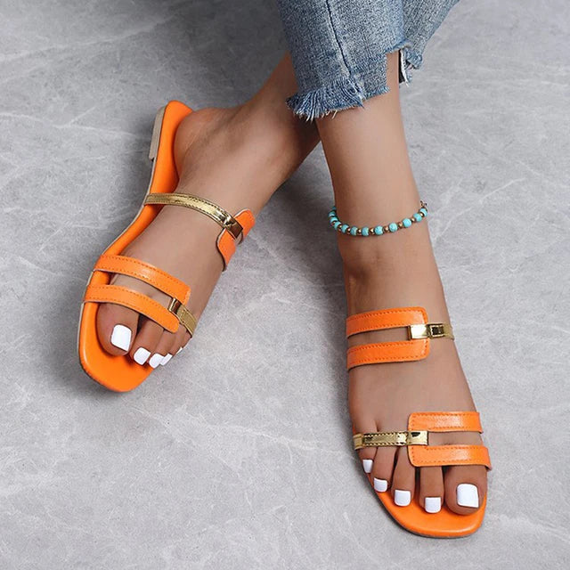 Wilma | Women's Fashionable Flat Summer Slippers-The Yellow Prime