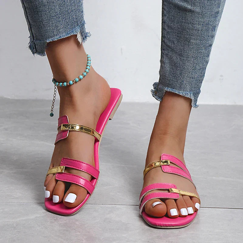 Wilma | Women's Fashionable Flat Summer Slippers-The Yellow Prime