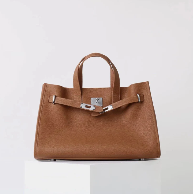 Women's Soft Structured Crossbody Bag - Pebbled Leather for Daily Use-The Yellow Prime