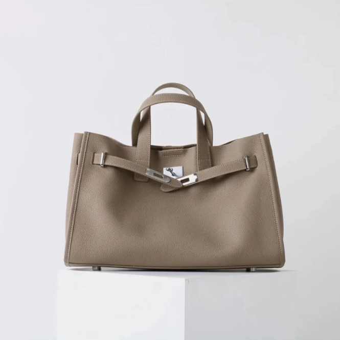 Women's Soft Structured Crossbody Bag - Pebbled Leather for Daily Use-The Yellow Prime