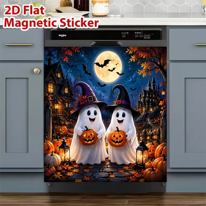Magnetische vaatwasserhoes voor Halloween – herbruikbare keukendecoratie voor een griezelige sfeer
