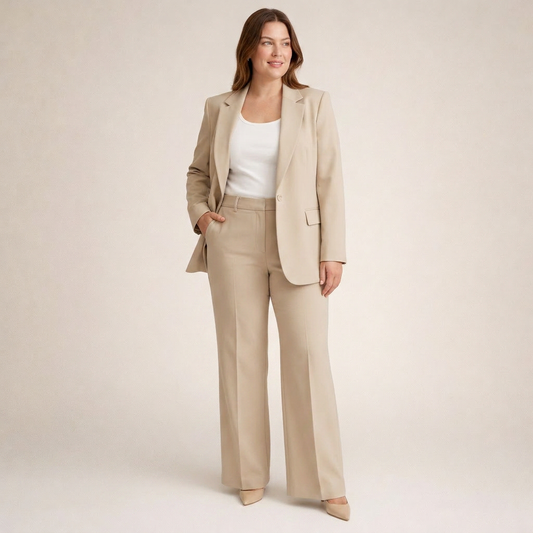 Women's Elegant Suit Set with Flared Pants