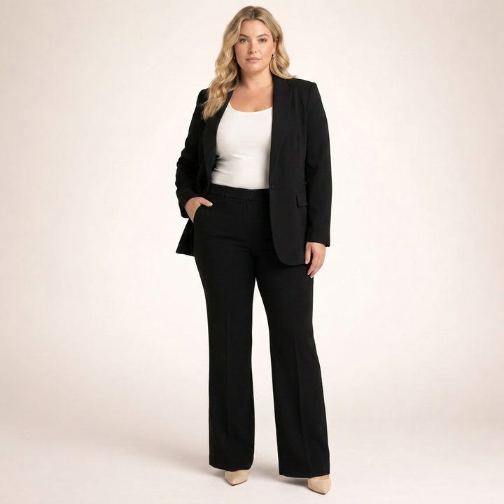 Completo elegante da donna con pantaloni a zampa