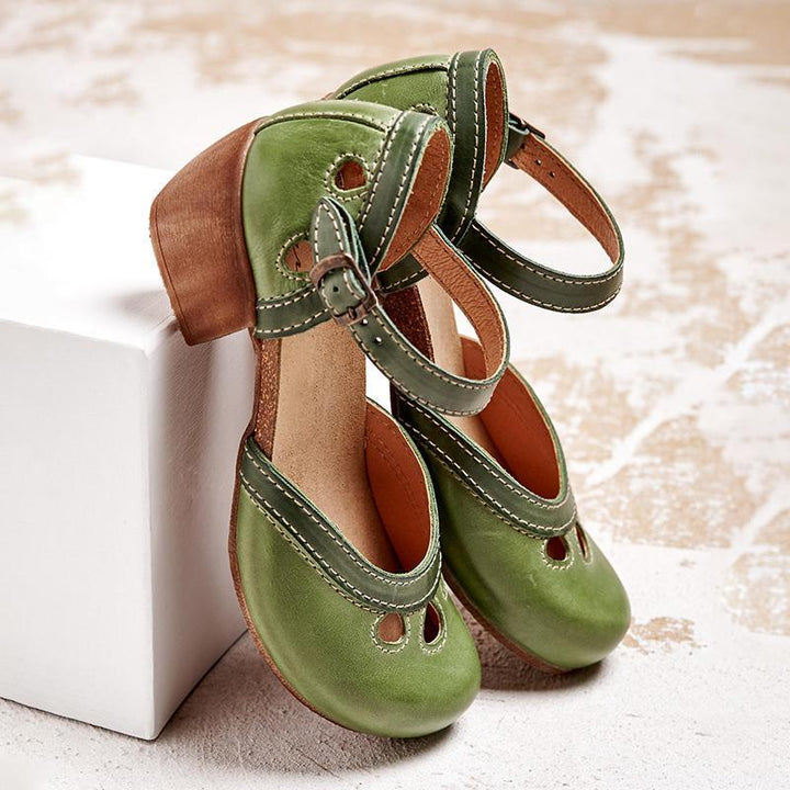 Fallon | Women's Orthopedic Low Heel Sandals-The Yellow Prime