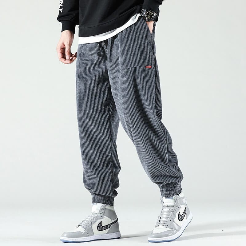 Pantalones jogger de pana para hombre con corte holgado
