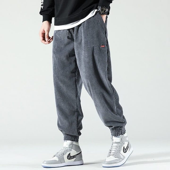 Pantalones jogger de pana para hombre con corte holgado