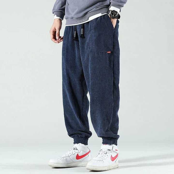 Pantalones jogger de pana para hombre con corte holgado