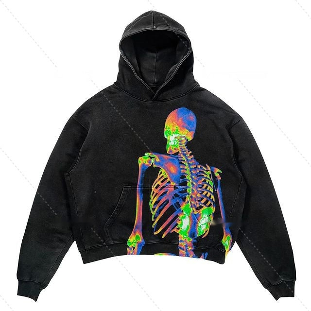 Men's Cropped Pullover Hoodie - Warm Polyester Streetwear-The Yellow Prime