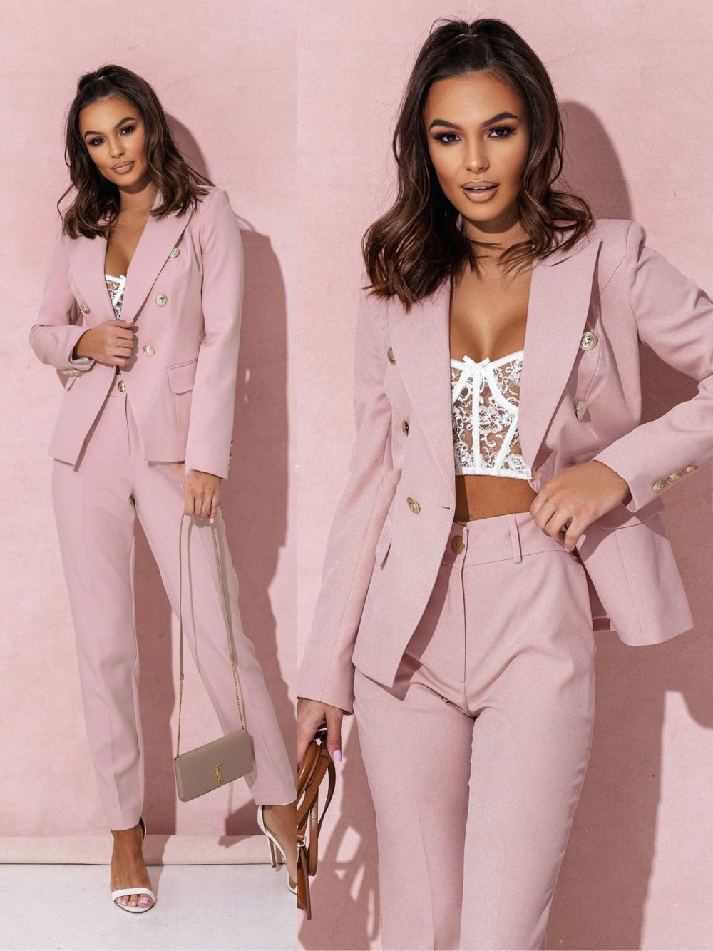Women's Elegant Blazer and Pants Set-The Yellow Prime
