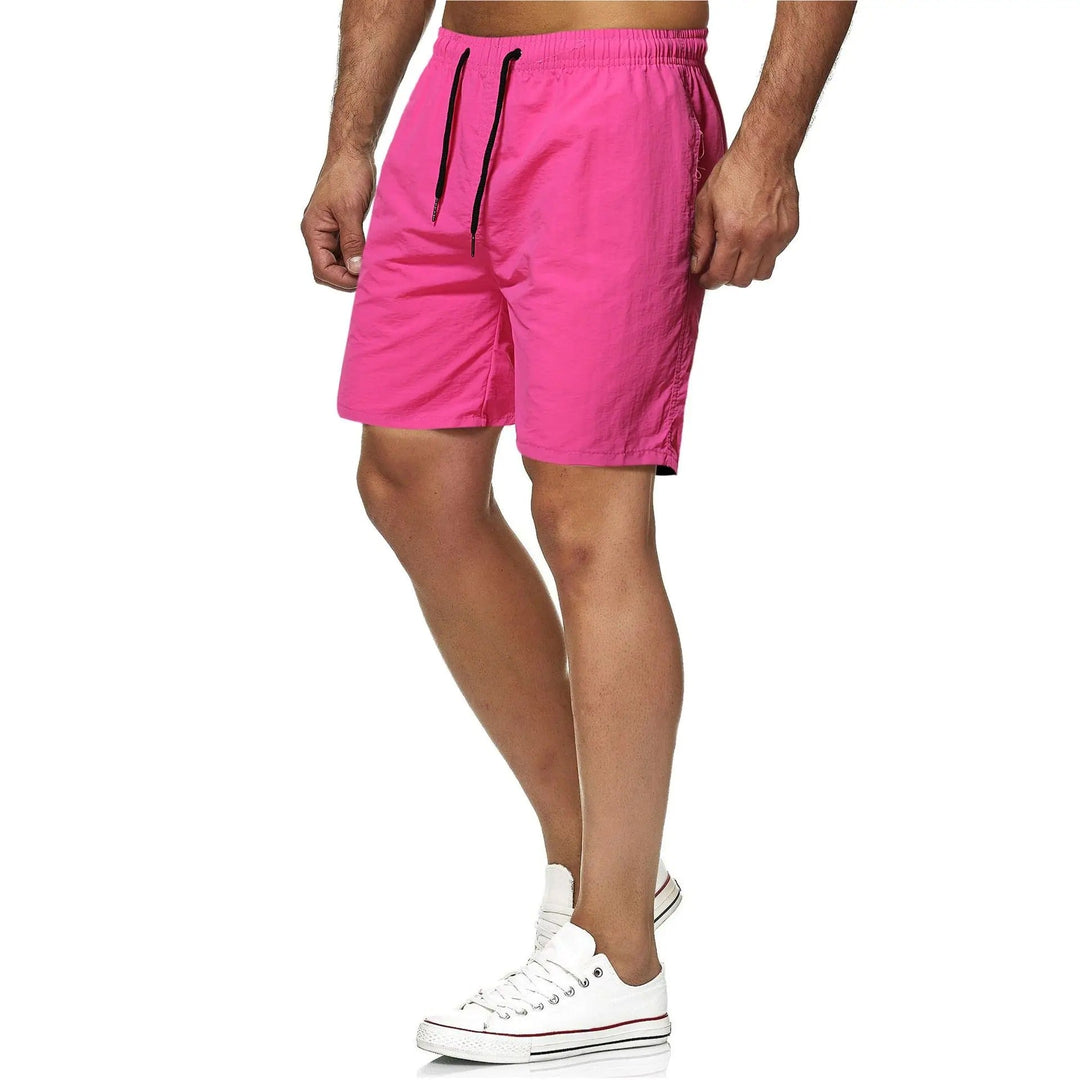 Men's Quick-Drying Solid Color Fitness Swim Trunks-The Yellow Prime