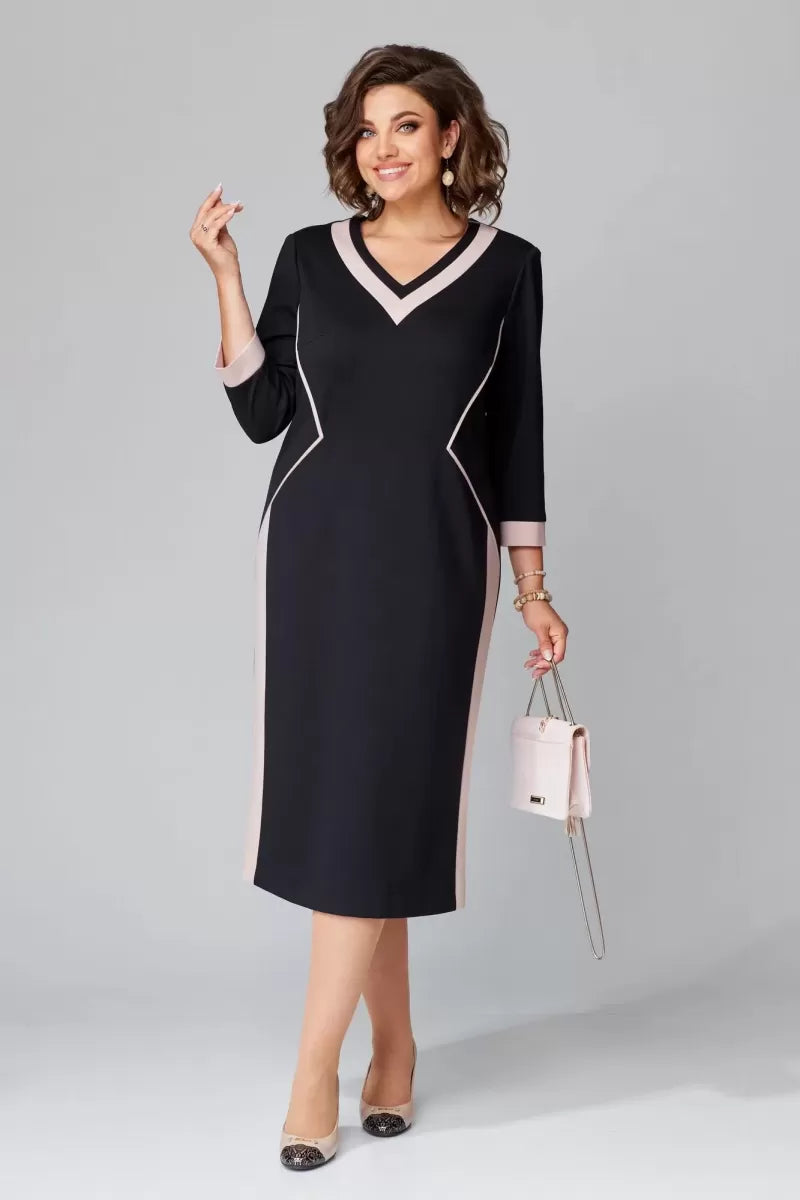 Alexa | Women's Elegant V-neck Dress-The Yellow Prime