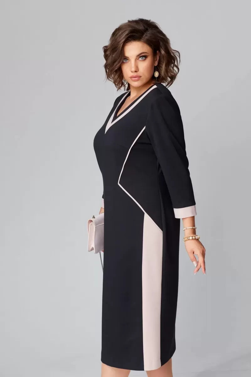Alexa | Women's Elegant V-neck Dress-The Yellow Prime