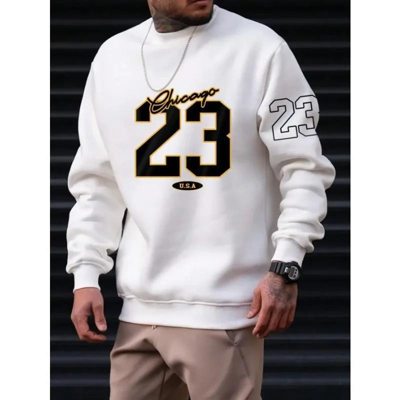 Men's Casual Fleece Crewneck Sweatshirt-The Yellow Prime