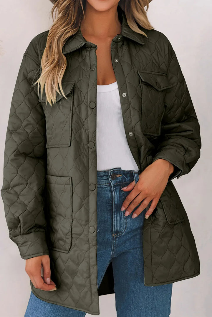 Women's Winter Coat, Snap Front, Collared, Sizes S-2XL