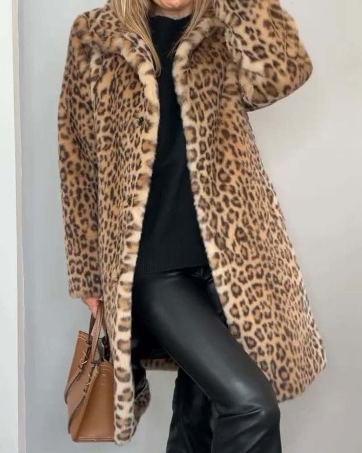 Lysandra | Women's Elegant Leopard Print Coat-The Yellow Prime