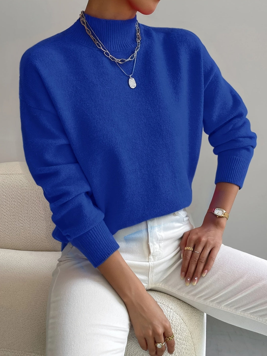 Women's High Collar Knitted Sweater