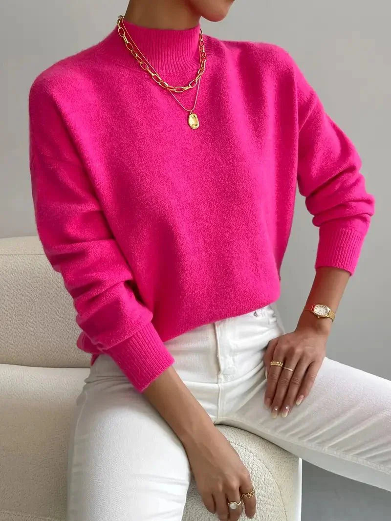 Women's High Collar Knitted Sweater