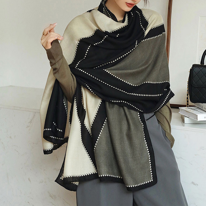 Women's Lightweight Rectangular Shawl - Cotton Viscose Fashion Accessory-The Yellow Prime